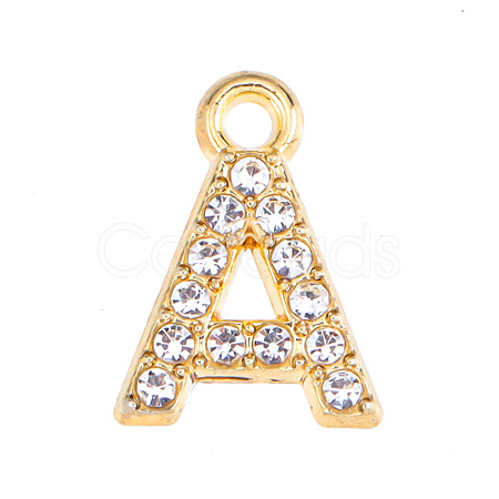 Golden Tone Alloy Rhinestone Pendants PW-WGCC773-01-1
