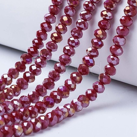 Electroplate Glass Beads Strands EGLA-A034-P4mm-B04-1