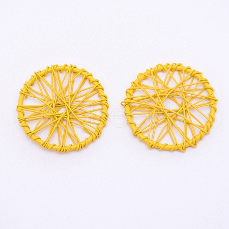 Wrapped Wire Iron Pendants IFIN-WH0053-41A-03-1