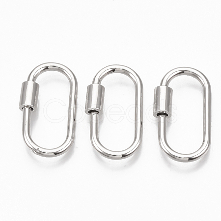 Brass Screw Carabiner Lock Charms KK-T047-07P-1
