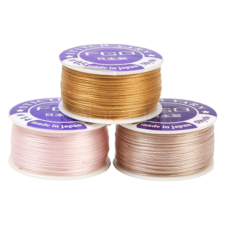 3 Rolls 3 Colors Special Coated Nylon Beading Threads for Seed Beads OCOR-PA0001-01A-1