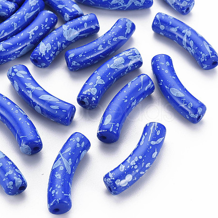 Opaque Spray Painted Acrylic Beads X1-MACR-S372-002F-B02-1