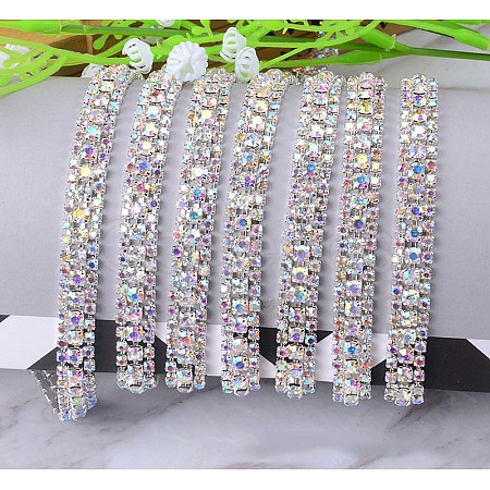 Brass Rhinestone Strass Chains CHC-WH0001-06P-1