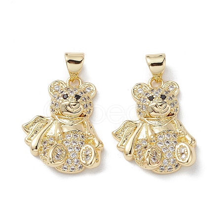 Brass Micro Pave Cubic Zirconia Pendants KK-M240-16F-1