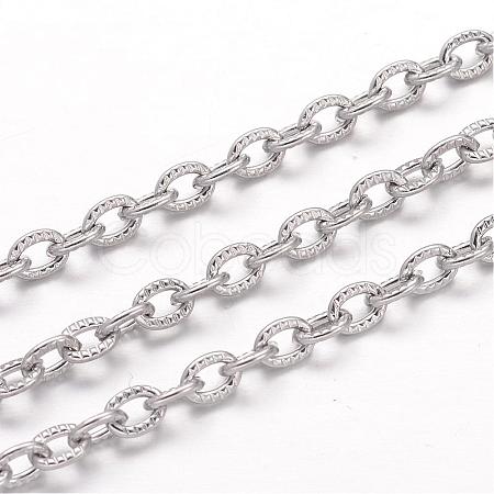Tarnish Resistant 304 Stainless Steel Cable Chains CHS-K004-06P-0.8mm-1