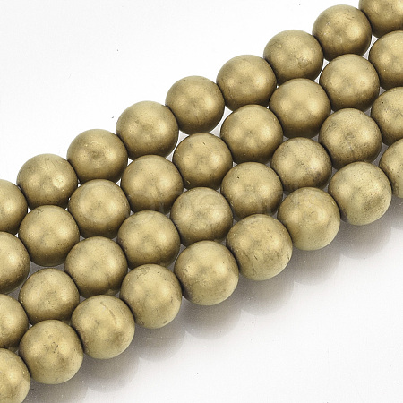 Electroplate Non-magnetic Synthetic Hematite Beads Strands G-R363-8mm-01-1