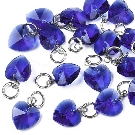 Faceted Transparent Glass Charms GLAA-T024-04C-1