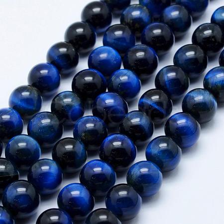 Natural Tiger Eye Beads Strands G-K203-86-10mm-1