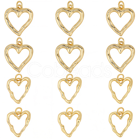 12Pcs 2 Styles Brass Pendants KK-SC0007-39-1