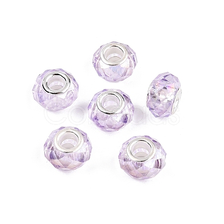 Baking Paint Transparent Glass European Beads GPDL-N004-C14mm-A04-1