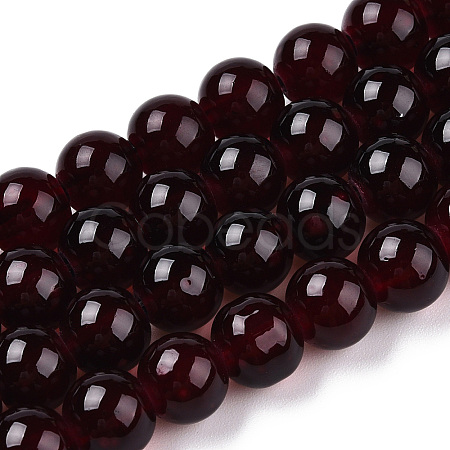 Baking Paint Imitation Jade Glass Round Bead Strands X1-DGLA-Q021-8mm-48-1