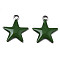 201 Stainless Steel Enamel Charms, Star, Stainless Steel Color, Dark Green, 14.5x12.5x2mm, Hole: 1.5mm