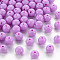 Opaque Acrylic Beads, Round, Violet, 8x7mm, Hole: 2mm