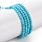 Natural Howlite Beads Strands, Dyed, Faceted, Rondelle, Cyan, 2.5x2mm, Hole: 0.6mm, about 195~208pcs/strand, 15.16~15.35''(38.5~39cm)