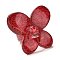 Acrylic Finger Rings, Retro Style, with Glitter Powder, Butterfly, Red, 6.5~36mm, Inner Diameter: 18mm, Butterfly: 36X41X6mm