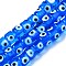 Handmade Evil Eye Lampwork Beads Strands, Column, Dodger Blue, 8.5x6~7mm, Hole: 2mm, about 53~56pcs/strand, 13.78 inch~14.17 inch(35cm~36cm)