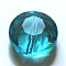 Imitation Austrian Crystal Beads, Grade AAA, K9 Glass, Faceted, Flat Round, Deep Sky Blue, 6x3.5mm, Hole: 0.7~0.9mm