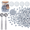 CRASPIRE Sealing Wax Particles Kits for Retro Seal Stamp, with Stainless Steel Spoon, Candle, Glass Jar, Gray, 7.3x8.6x5mm, about 110~120pcs/bag, 2 bags