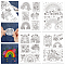 4 Sheets 11.6x8.2 Inch Stick and Stitch Embroidery Patterns, Non-woven Fabrics Water Soluble Embroidery Stabilizers, Rainbow, 297x210mmm