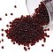 TOHO Round Seed Beads, Japanese Seed Beads, (2153) Black Cherry Lined Dark Amber, 15/0, 1.5mm, Hole: 0.7mm, about 3000pcs/bottle, 10g/bottle