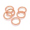 MIYUKI & TOHO Handmade Japanese Seed Beads, with Golden Plated 304 Stainless Steel Link Rings, Loom Pattern, Ring/Circle, Light Salmon, 18~19x1.7mm, Inner Diameter: 14mm