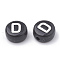 Opaque Acrylic Beads, Horizontal Hole, Alphabet Style, Flat Round, Letter.D, 7x4mm, Hole: 1.5mm, about 370pcs/50g