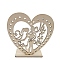 Density Board Display Decorations, Valentine's Day, Ornament Gift, Heart with Couple and Word Mr & Mrs, BurlyWood, 15x15x0.25cm, Setting: 9.7x5x0.25cm