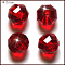 K9 Glass, Imitation Austrian Crystal Beads, Grade AAA, Faceted, Round, Dark Red, 8mm, Hole: 0.9~1mm