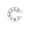 Eco-Friendly Zinc Alloy Slide Charms, with Rhinestone, Platinum Plated, Letter, Crystal, Letter.C, 12mm, Hole: 1.5x7.9mm