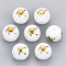 Electroplate Glass Beads, Round with Constellations Pattern, Golden Plated, Leo, 10mm, Hole: 1.2mm