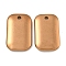 Electroplated Synthetic Non-Magnetic Hematite Pendants, Rectangle Charms, Copper Plated, 34x21.5x5mm, Hole: 2.8mm