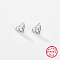 Anti-Tarnish Diamond Shaped Rhodium Plated 925 Sterling Silver Stud Earrings for Women, with 925 Stamp, Platinum, 9x12mm