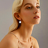 4 Pairs Brass Textured Flat Round Leverback Earrings EJEW-HS0001-22P-6