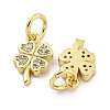 Rack Plating Brass Micro Pave Clear Cubic Zirconia Charms KK-Q814-08G-2