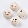 Natural Wood European Beads X-WOOD-S055-17-1