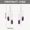 Natural Amethyst Bullet Chandelier Earrings EJEW-SW00017-01-2