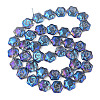 Electroplate Transparent Glass Beads Strands EGLA-N008-018-3