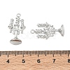 Brass Micro Pave Clear Cubic Zirconia Pendants KK-K351-75P-3