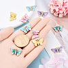 10Pcs 5 Colors Rack Plating Alloy Enamel Pendants ENAM-YW0004-75-4