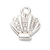 925 Sterling Silver Micro Pave Clear Cubic Zirconia Shell Shaped Charms STER-U009-09S-01-1