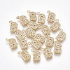 Brass Cubic Zirconia Charms KK-S348-330B-1