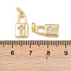 Brass Micro Pave Clear Cubic Zirconia Pendants KK-G544-08G-01-3