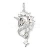 Brass Micro Pave Clear Cubic Zirconia Pendants KK-I476-13P-1