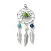 2Pcs 2 Styles Synthetic Turquoise Dyed Big Pendants PALLOY-JF02309-02A-3