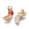 Brass Enamel Charms KK-L185-11G-2