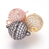 Brass Micro Pave Cubic Zirconia Magnetic Clasps with Loops ZIRC-E120-05-12mm-NR-1