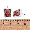 Wood Stud Earrings EJEW-M063-01G-5