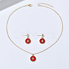 Zinc Alloy Crystal Rhinestone & Acrylic Pendant Necklaces & Stud Dangle Earrings Sets WGD1CBB-01-1