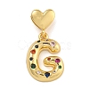 Brass Micro Pave Colorful Cubic Zirconia Pendants KK-P281-01G-G-1