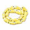 Handmade Porcelain Ceramic Beads Strands PORC-T006-03L-2